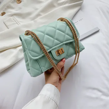 

2020 New Summer All-match Graceful Rhombus Chain Shoulder Bag Female Fashion Texture Lock Buckle Designer Bags Women Bags