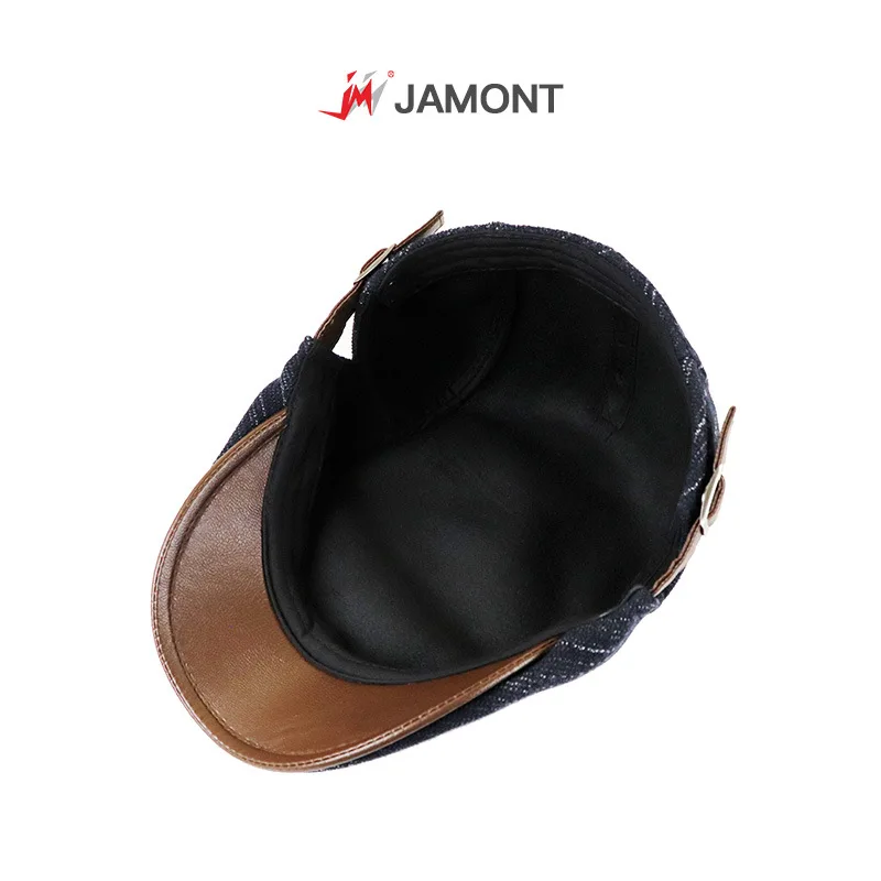 [JAMONT] брендовая осенне-зимняя шапка берет вязаные шапки шляпа козырек для мужчин и женщин зимняя шапка s теплая Повседневная плоская кепка Кепка с металлической буквой