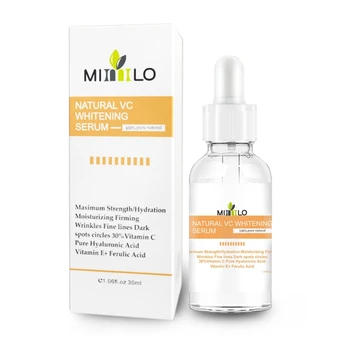 

Natural VC Whitening Serum Liquid Moisturizing Firming Skin Fade Dark Spots Freckle Brighten Skin Color Anti-Aging Face Serum