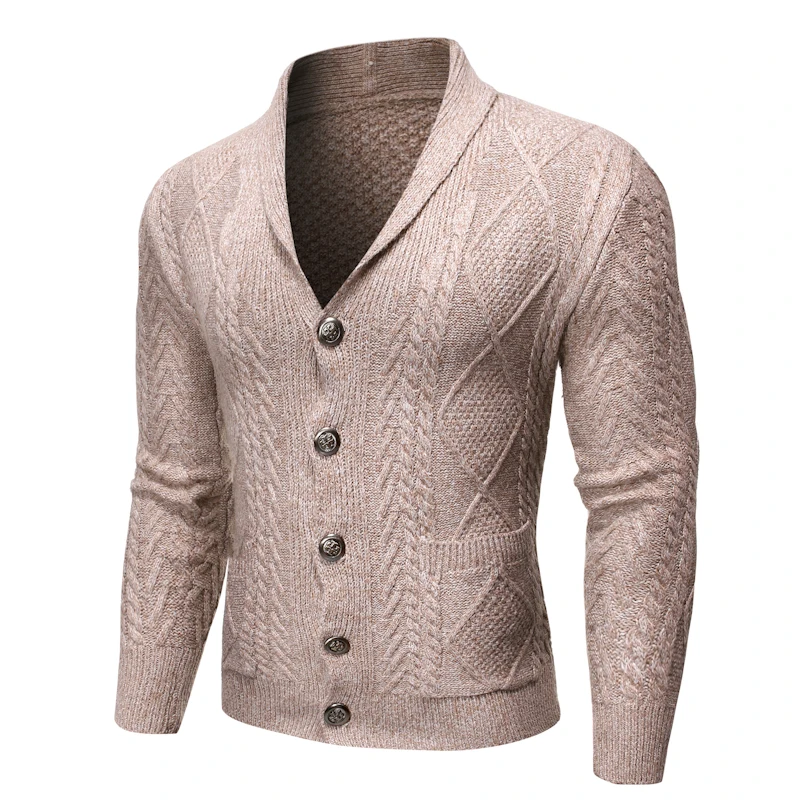 Loldeal Solid Color Long-sleeved Sweater Fashion Casual Lapel Button Cardigan Mixed Cotton Comfortable Knitting Loldeal Solid Color Long-sleeved Sweater Fashion Casual Lapel Button Cardigan Mixed Cotton Comfortable Knitting
