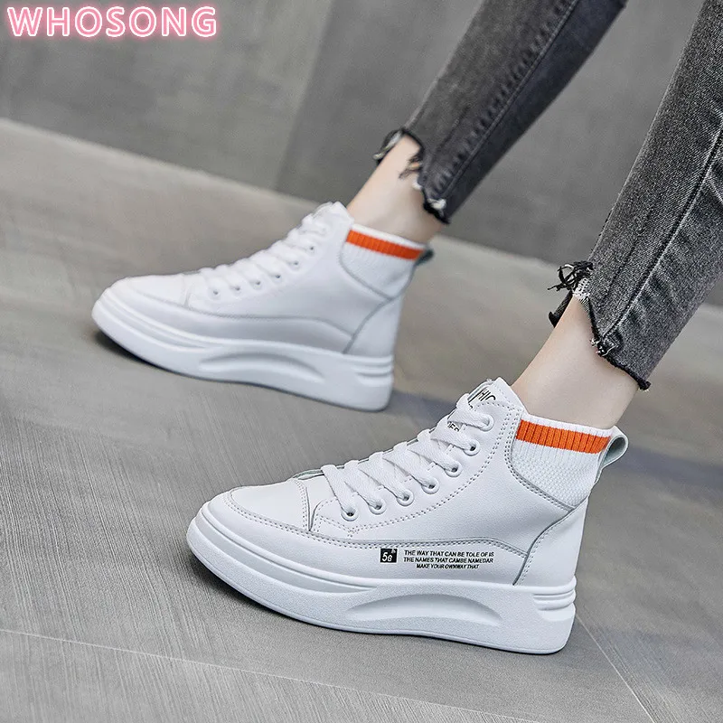 

Women Casual Shoes 2020 New Women Sneakers Fashion Breathable PU Leather Platform White Women Shoes Soft Footwears Plus Size 40