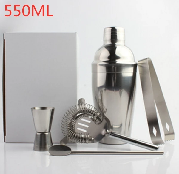 550ML Нержавеющая сталь шейкер для смешивания коктейля вина мартини Бостон-Шейкер для бармена напитки вечерние барные инструменты 350 мл/550 мл/750 мл - Цвет: 550ML