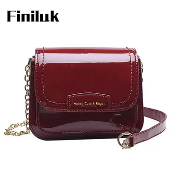 

Fililuk Patent Leather Women Bag Korean Style Chain Shoulder Messenger Bag Fashion Small Square Crossbody Bags BIZ092 PM49