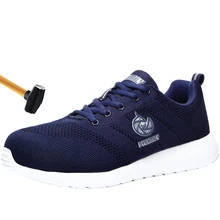 Men's safety work shoes steel head shoes breathable lightweight anti-smashing anti-piercing construction protective shoes