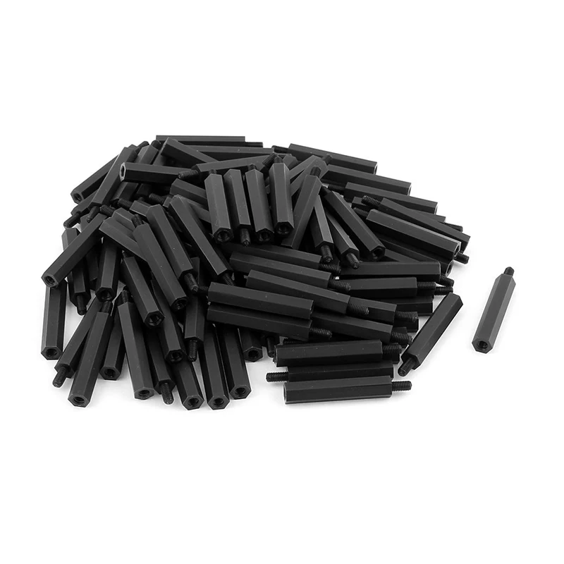 

100Pcs M3 Thread 30+6mm Nylon Hex Standoff Stand-off Spacer
