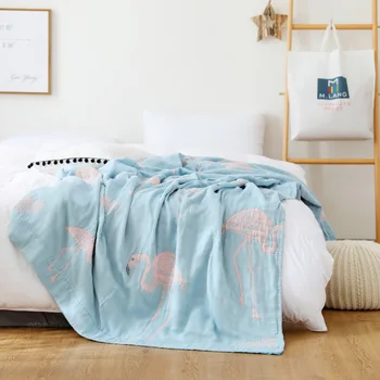 

Pure Cotton Gauze Summer Blanket Bed Office Travel Breathable Air- Condotioning Blankets for Single Double Sofa Throw Bed Sheet
