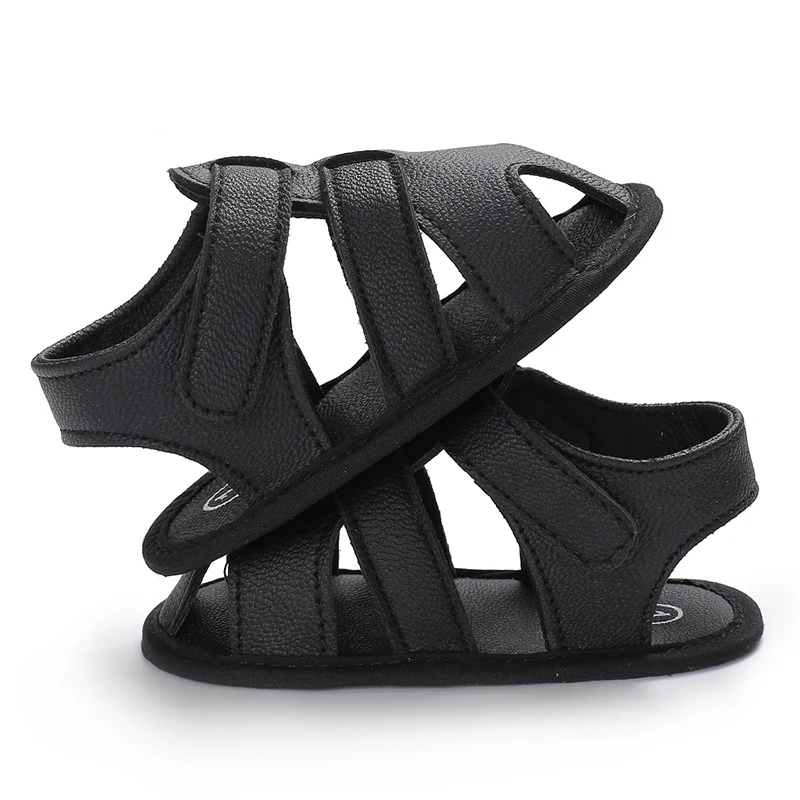 2021 NEW 0-18Months Kids Newborn Baby Boys Fashion Summer Soft Crib Shoes First Walker Anti Slip Sandals Shoes Soft Sole