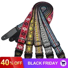 Винтажный ремень для гитары, аксессуары для музыкальных инструментов с тканой вышивкой, ткань для акустической Народной электрогитары, бас