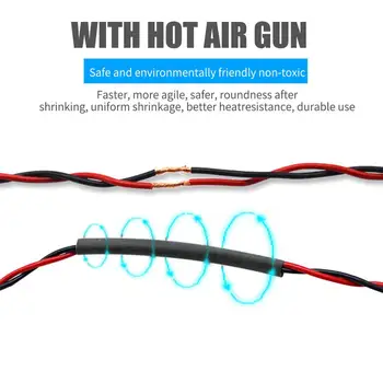 

Heat Shrink Tubing Insulated Sleeve Tubes Cable Duct Black 150pcs/Box Durable Insulation Worker Spare Parts Accessories DIY