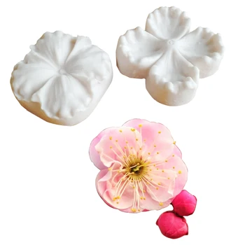 

Peach Blossom Veiner Silicone Mould Cake Chocolate Fondant Gumpaste Sugar Clay Flower Cake Decorating Moulds DIY M2129