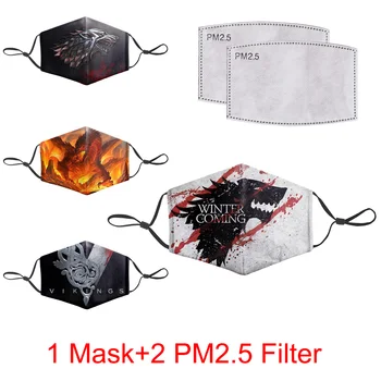 

Reusable Protective PM2.5 Mask Mouth Unisex Dust Bacteria Proof Flu Face Mask Game Of Thrones Washable Cotton Mouth-Muffle Mask