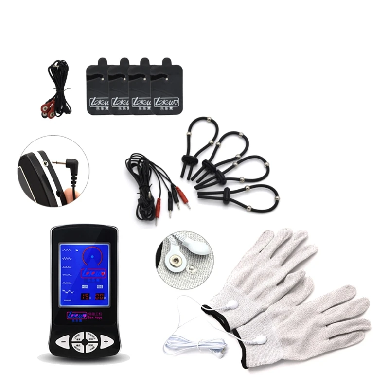 Electrostimulation Set Electrosex Stimulation Device With Ring Glove and 4 X Pads | Красота и здоровье