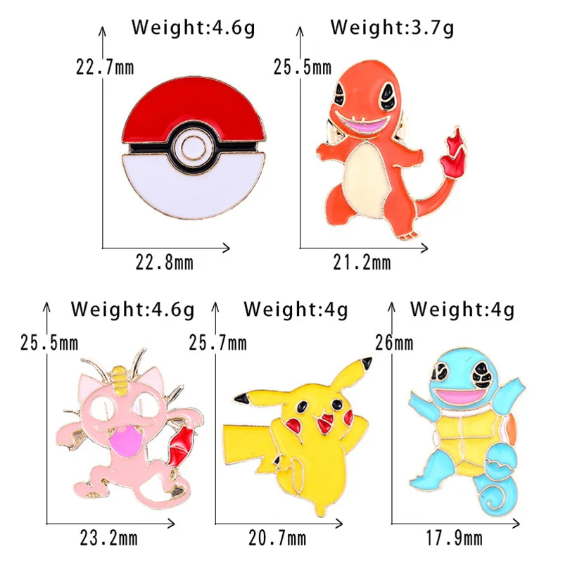 Японское аниме PIKACHU шар с покемоном принт эльфы на булавке значок огонь шиншилл