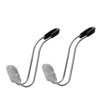 

TiOODRE 2pcs Headrest Pole Hook Crystal Durable Stainless Steel Headrest Pole Hanger Headrest Pole Hook Car Accessories