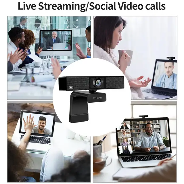 Cámara Web Ultra HD 4K con micrófono, 8MP, 1080P, USB, para Mac, portátil, ordenador de escritorio, transmisión de conferencias, Android TV Cámara Web Ultra HD 4K con micrófono, 8MP, 1080P, USB, para Mac, portátil, ordenador de escritorio, transmisión de conferencias, Android TV