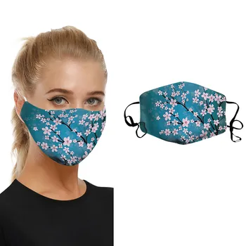 

38# 1pc Mouth Masks For Dust Protection Anti Face Mask Washable Earloop Mask Vintage Floral Printing Face Shiled Mouth Mask