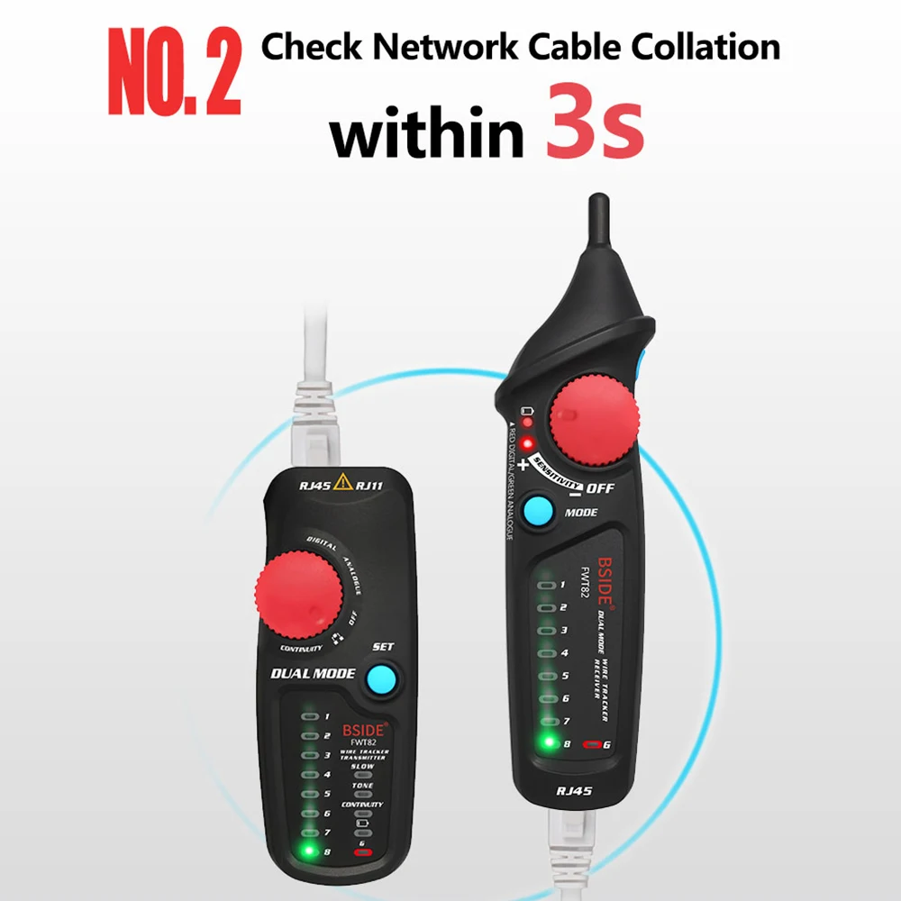 Сетевой кабель трекер тестер BSIDE FWT82 81 RJ45 RJ11 телефонный провод тонер Ethernet LAN Tracer анализатор детектор линия Finder