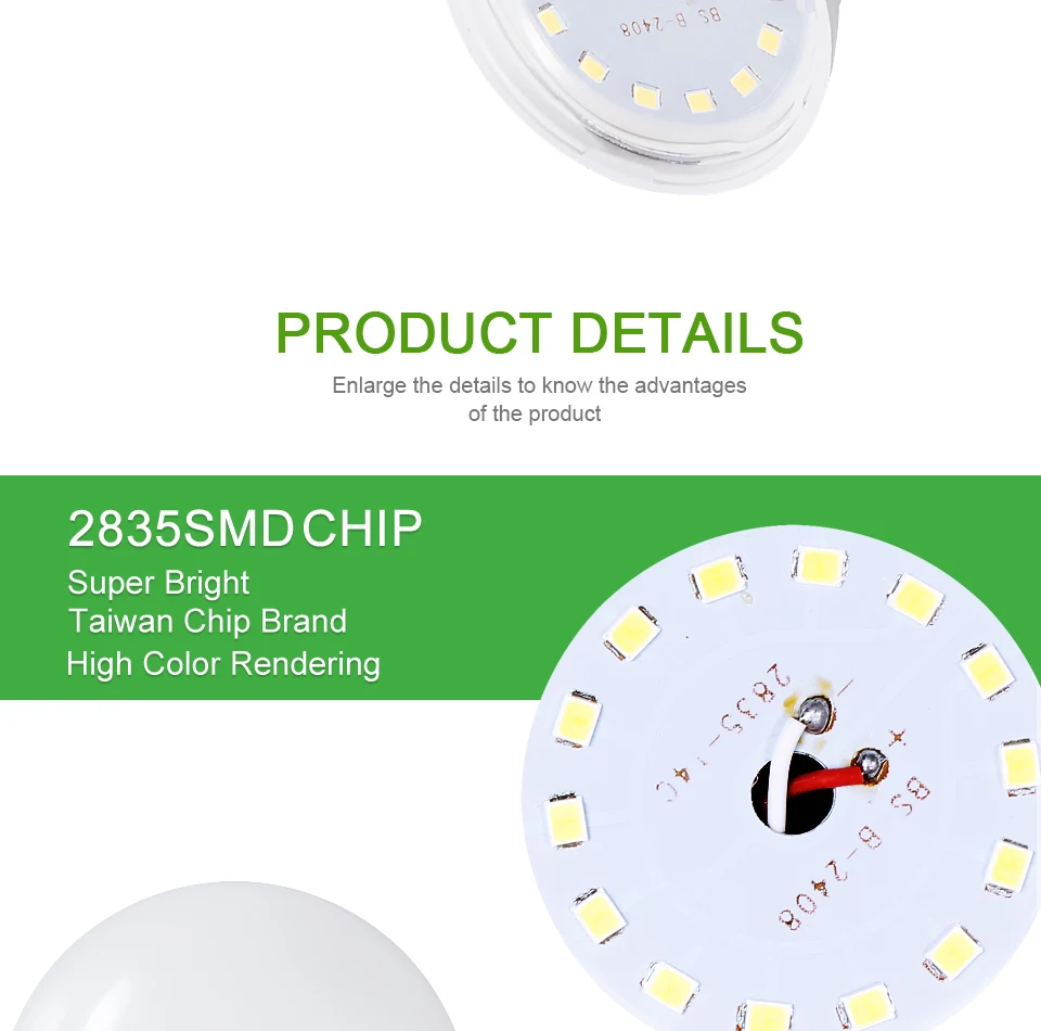 YCZWEY LED Bulb E27 LED Lamp AC 220V 110V 3W 6W 9W 12W 15W 18W Lampada LED Spotlight Table Lamp Lamps Light Indoor Lighting (5)