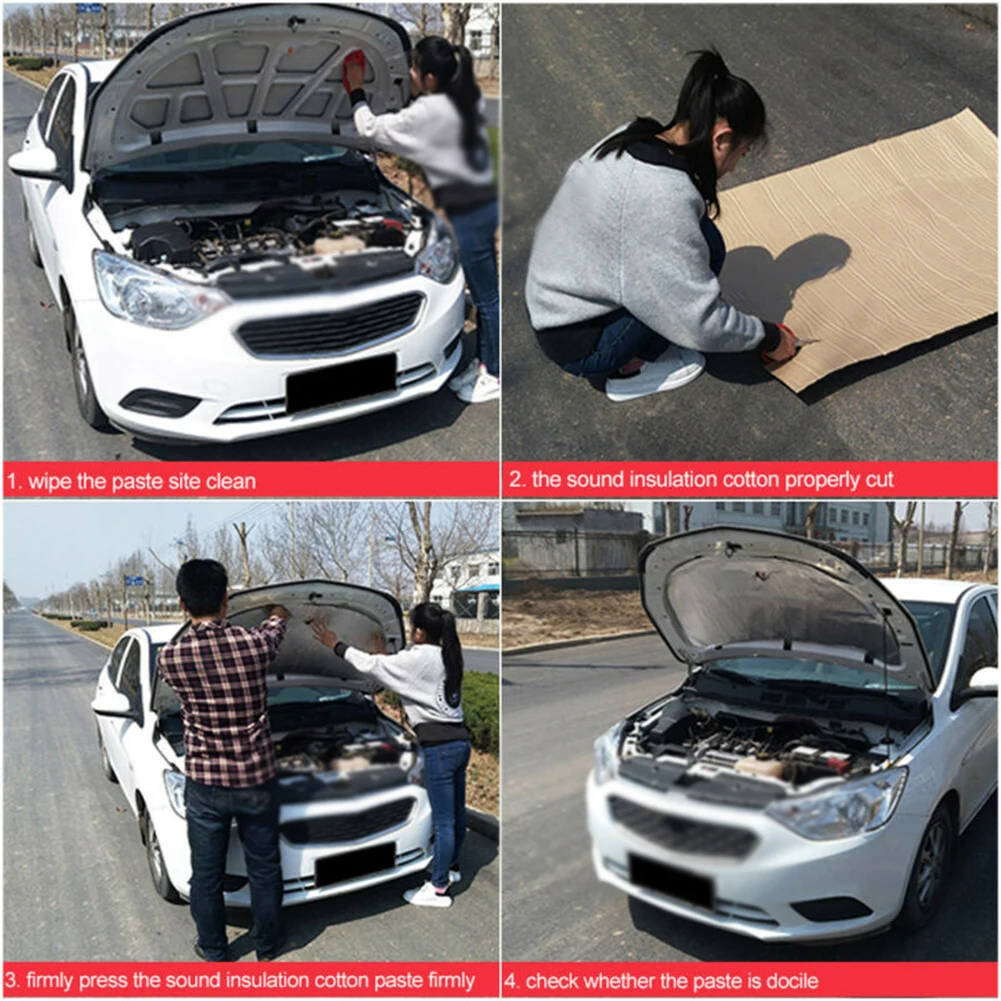 

1pc Silver Car Soundproof Deadening Mat Rubber Foam & Aluminum Foil Material Firewall Insulation Audio Noise Insulator Pad