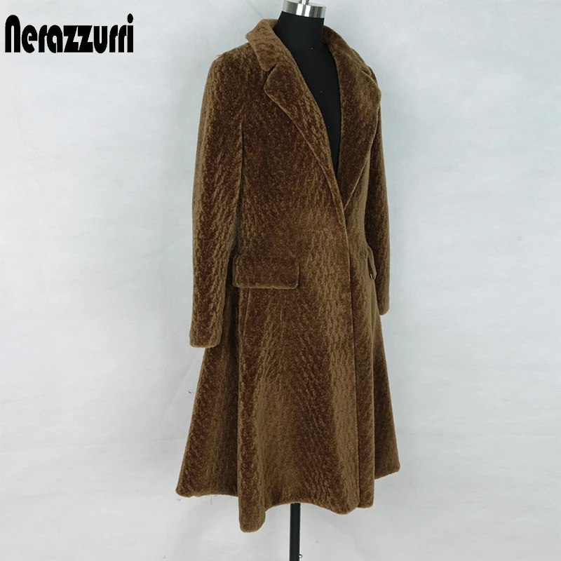 Nerazzurri природный натуральный мех пальто для женщин длинный рукав зазубренный отворот широкополый из стриженной овечей шерсти пальто из настоящего меха меховые пальто для женщин шуба натуральный мех большого размера