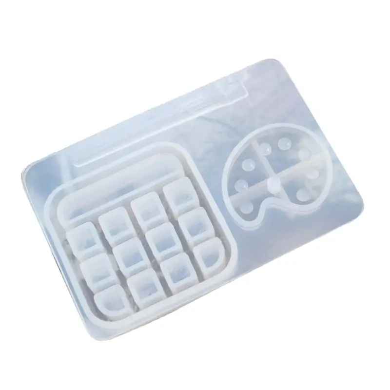Handmade Palette Pigment Brush Resin Mold Paint Tray Box Keychain Pendant Epoxy Casting Jewelry Making Tools | Украшения и