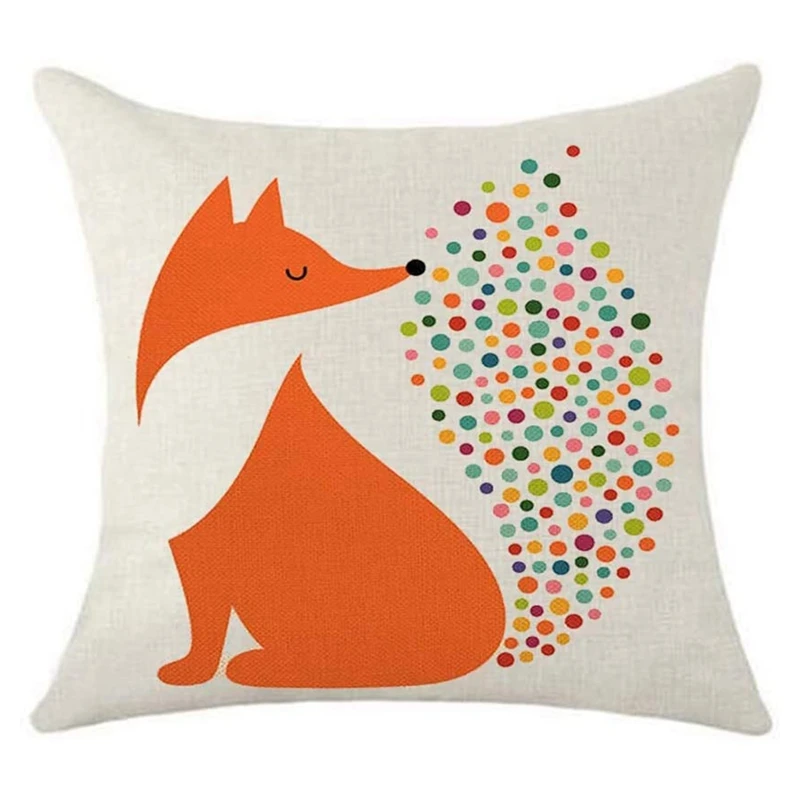 Watercolor Fox Pillow Covers 18X18 Decorative Throw Case Cushion Cover Pillows for Home Decor | Дом и сад
