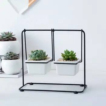 

Home Decoration Macetas Decorativas Geometric Flower Pot Wire Frame Swing Flower Pot Indoor Tabel Ornaments