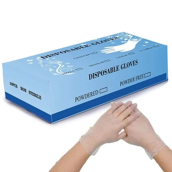 

50 Pcs Disposable Gloves , Ambidextrous Protective Powder-Free Latex-Free PVC Gloves for Dishwashing Automotive Food Processing