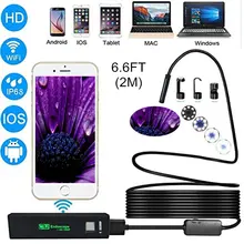 Wifi эндоскоп камера HD 1200P 2-10 м мини Водонепроницаемый Жесткий провод беспроводной 8 мм 8 светодиодный бороскоп камера для Android ПК IOS эндоскоп