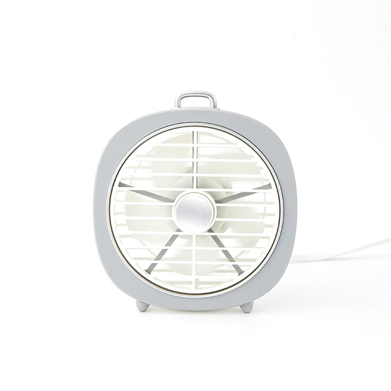 

Hot Portable Rechargeable Mini Usb Fan Led Night Light 3-Speed Desktop Desk Table Home Office Student Dormitory Electric Small F