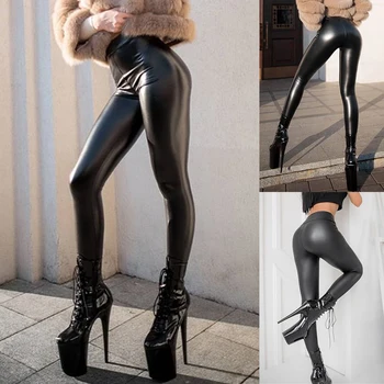 

Pu Leather Leggings Clothes for Women Plus Size Butt Leggings Sexy Leather Women'S Pants for Women Skinny Elastic Jeggings