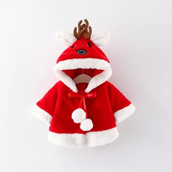 

Christmas Jacket Wool Baby Jacket Clothes Winter Newborn Baby Girls Jacket Warm Windbreaker For Kids Coat Cloak Children Clothes