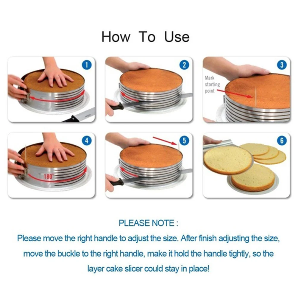 6-12 inch stainless steel retractable bread cake slicer household bread cutting artifact Bakery sliced layered baking tool