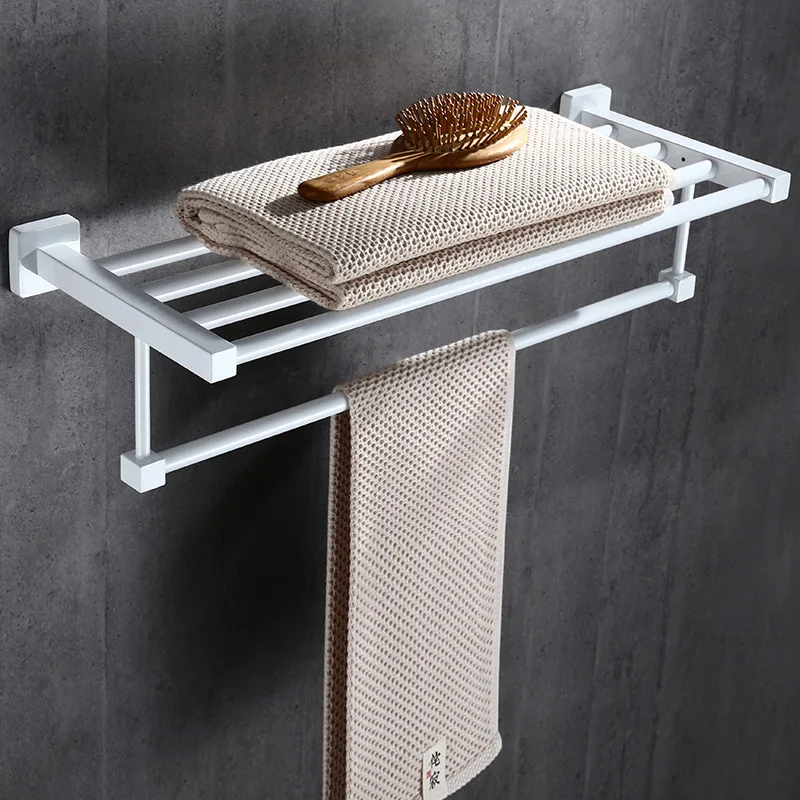 towel-rack-black-white-40-60-cm-towel-rail-304-stainless-steel-bathroom-shelf-accessories-wall-mounted-towel-holder