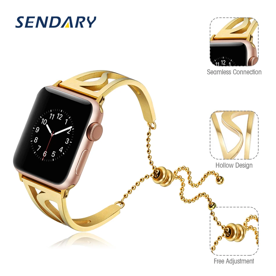 

Fashion Watch Band for Apple Watch SE 8 7 6 5 4 Strap 42/44/45MM Stainless Steel Loop Bracelet for iWatch Series 321 38/40/41MM