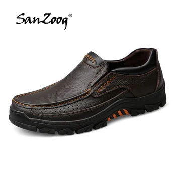 

Slip On Genuine Leather Shoes Men Adult Male Moccasin High Quality 2019 Autumn Winter Black Brown Business Casual Handmade Shoe