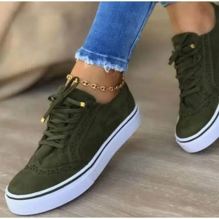 planos informales con cordones para mujer, calzado de ante con plataforma, cómodos, transpirables, vulcanizados, 2021|Zapatos vulcanizados de mujer| - AliExpress