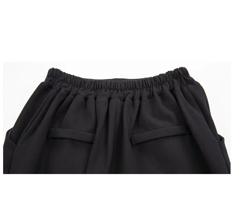 XITAO Досуг тонкая на кнопках черные шаровары женские Высокая талия свободные плюс размер брюки женские модные индивидуальность брюки WQR1413