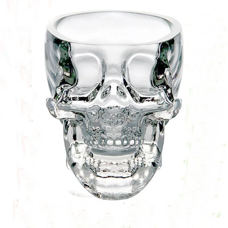 

75ML Creative Skull Head Double Wall Wine Glass Mug Crystal Beer Whiskey Shot Glass Cup Vodka Drinking Bar Club Wine Glasses