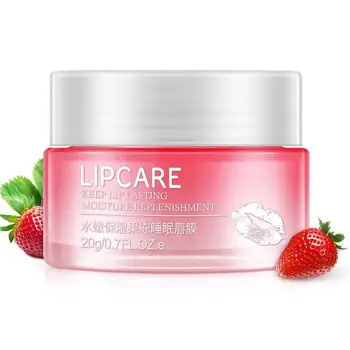 

Strawberry Lip Sleeping Mask Exfoliator Lips Balm Moisturizer Nourish Lip Plumper Enhancer Vitamin Skin Care Night Cream