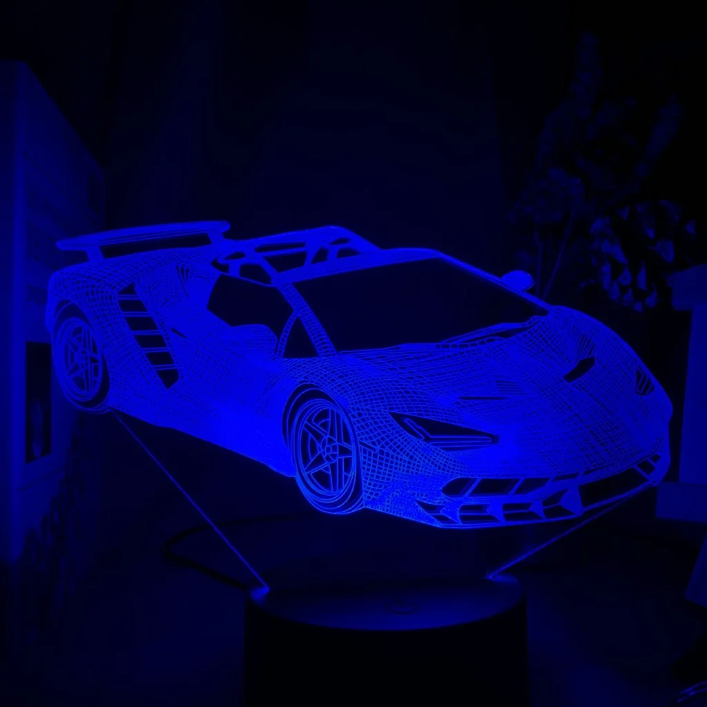 

3d Illusion Lamp Sports Car Nightlight for Child Bedroom Decor Color Changing Atmosphere Event Prize Led Night Light Supercar