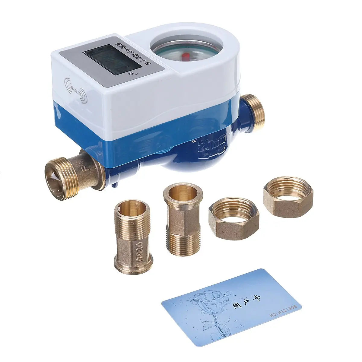 

Wireless Smart Cold Water Meter Copper Measuring Tap Home Garden Tools Rotary Counter Cold Water Meter Table Measuring 15/20mm