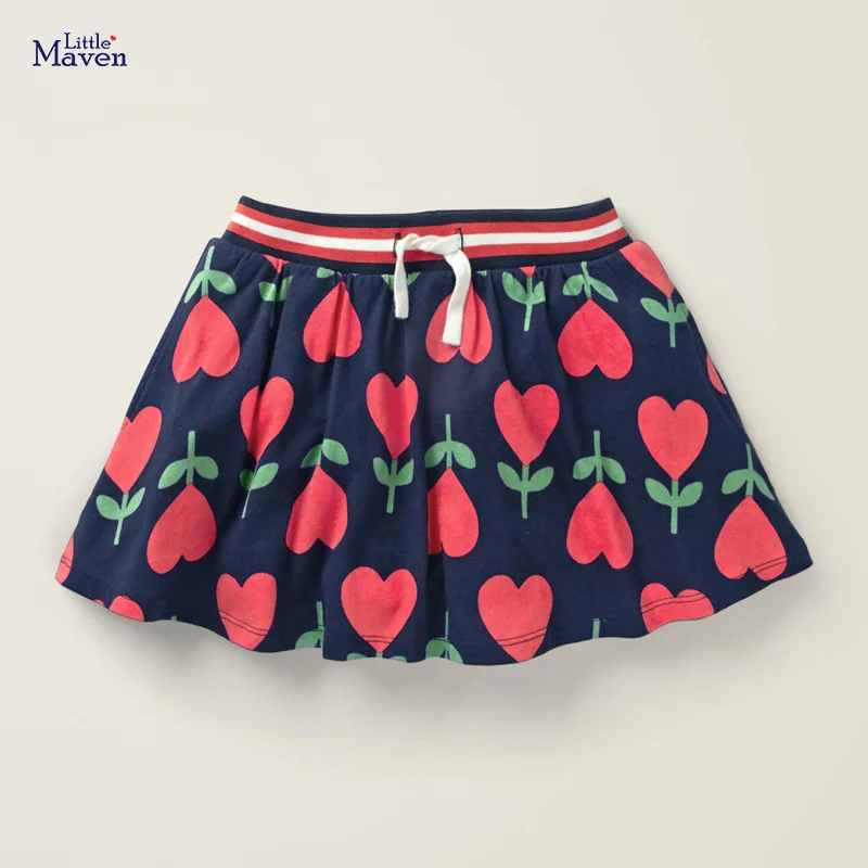Little Maven/Новинка летние детские фиолетовые и синие юбки с вышивкой Морской Мир