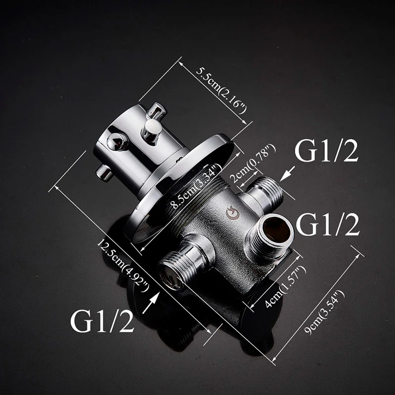 Shinesia Brass Thermostatic Mixer for Shower System 1/2 Water Temperature Control Faucet Control Valve Bathroom Faucet Valve Thermostatic Mixing Valve Faucet Valve
