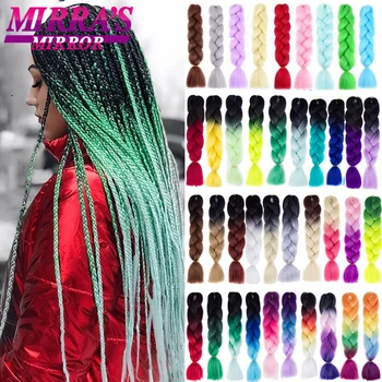 

6Pcs Synthetic Hair Extensions Long Ombre Crochet Jumbo Braids Blonde For African White Black Women Mirra's Mirror
