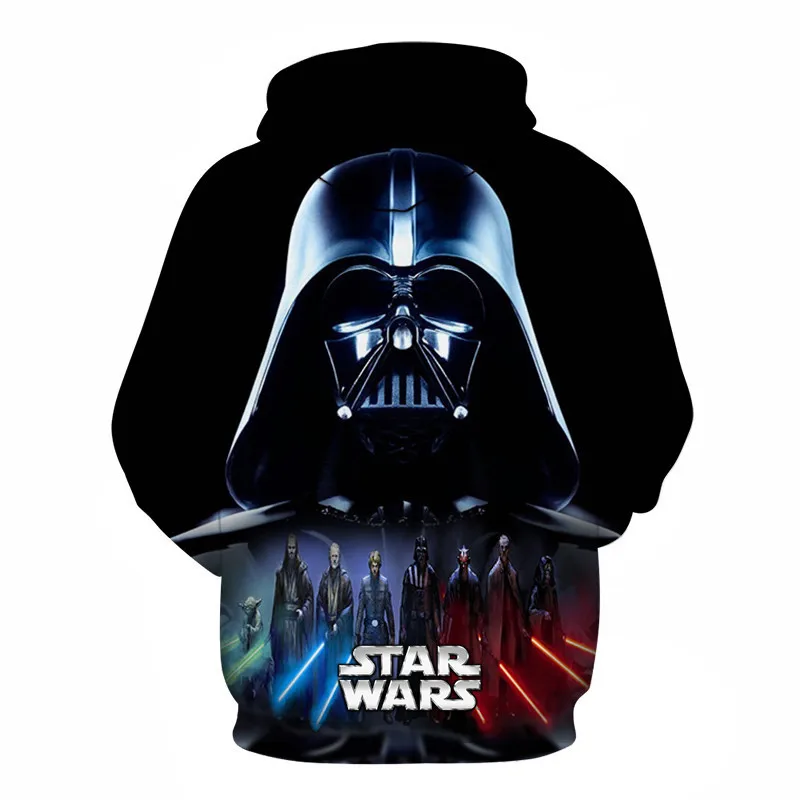 Новые 3D со звездным рисунком, толстовки star Wars Для Мужчин's Для женщин короткий рукав Забавный Топ Мода Повседневное толстовки Азии Размеры эластичный комфорт