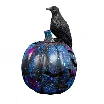 

Craft Decoration Crow Pumpkin Lamp Halloween Home Desktop Prop Ornaments