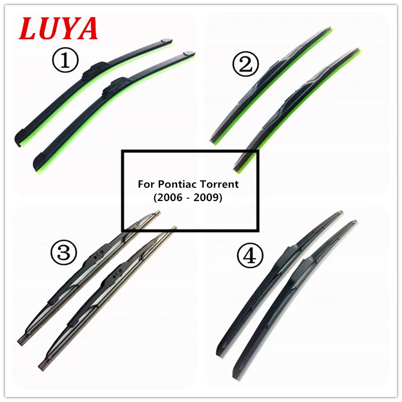 LUYA Four kinds of Wiper Blade Car windshield wiper With Soft Natural Rubber For Pontiac Torrent (2006 - 2009) size:24" & 19" |
