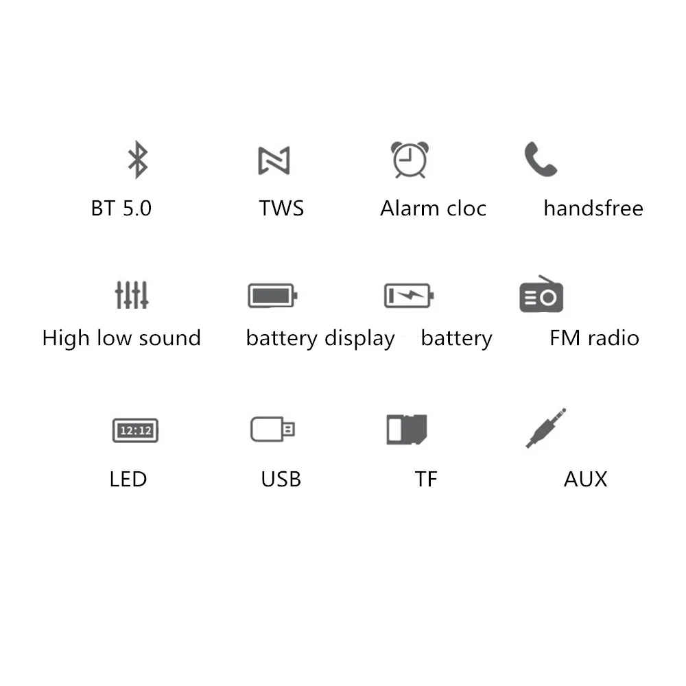HYASIA Bluetooth 5,0 Soundbar, сабвуфер будильник power Bank FM беспроводной динамик портативный динамик домашний кинотеатр громкий динамик