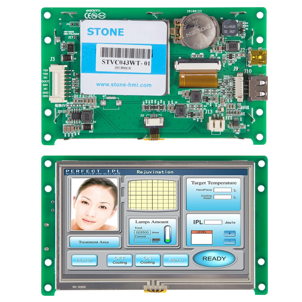 

stone tft lcd ball display monitor with serial interface and cpu